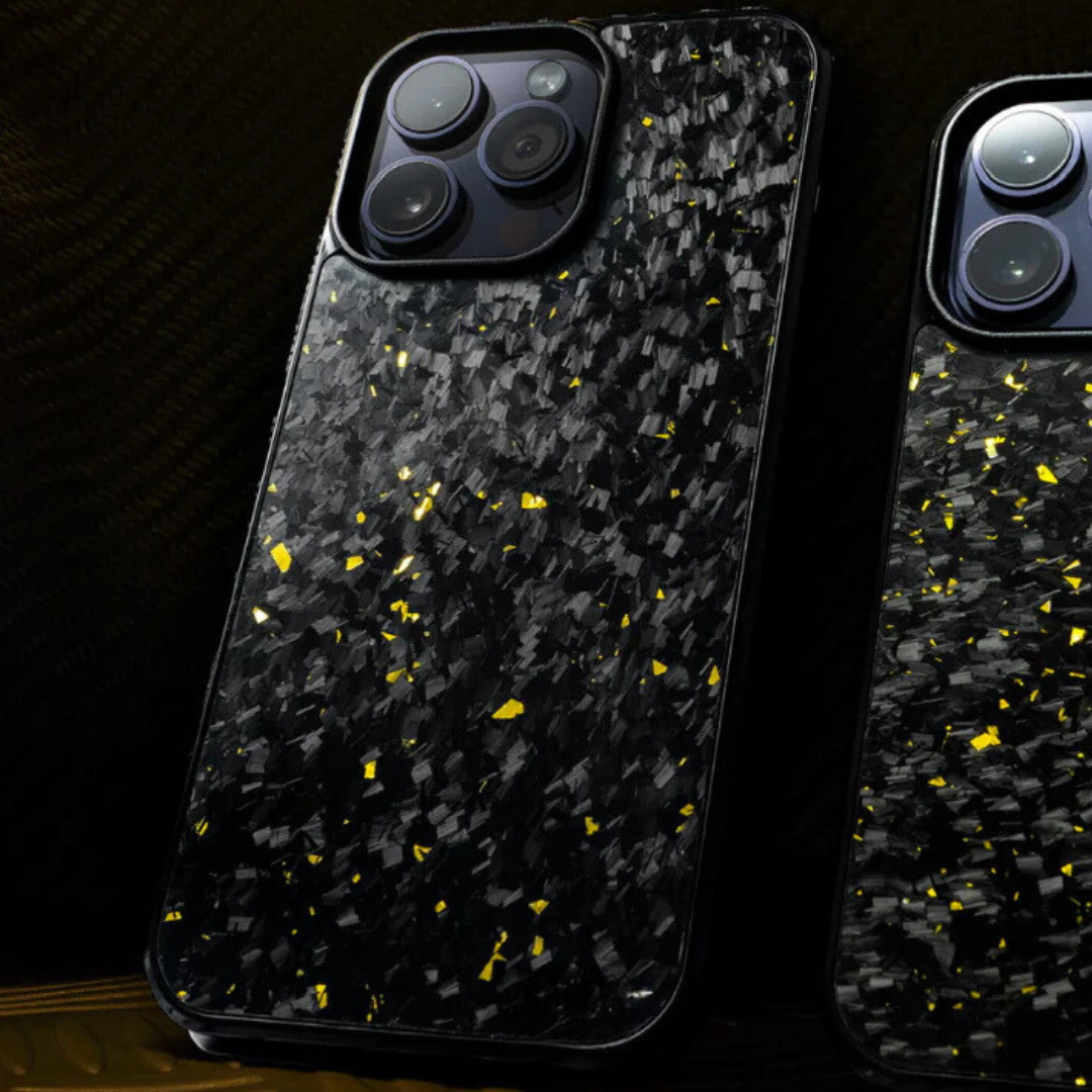 Iphone 15 | Forged Gold Carbon Fiber cover Series