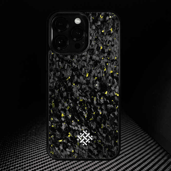 Iphone 15 | Forged Gold Carbon Fiber cover Series